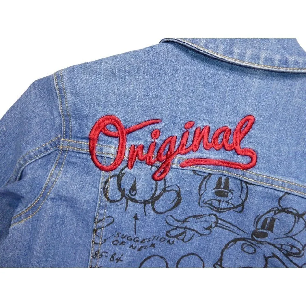 Disney Brand Original Mickey Mouse Denim Jacket Embroidered Size 5/6‎ Unisex